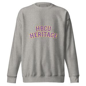 HBCU Heritage Premium Embroidered Purple & Gold Unisex Grey Sweatshirt
